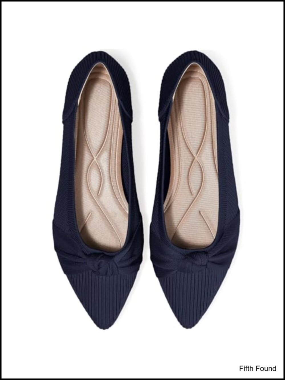 Women's Pointed Toe Knit Ballet Flats Washable Lightweight Comfortable Dressy
